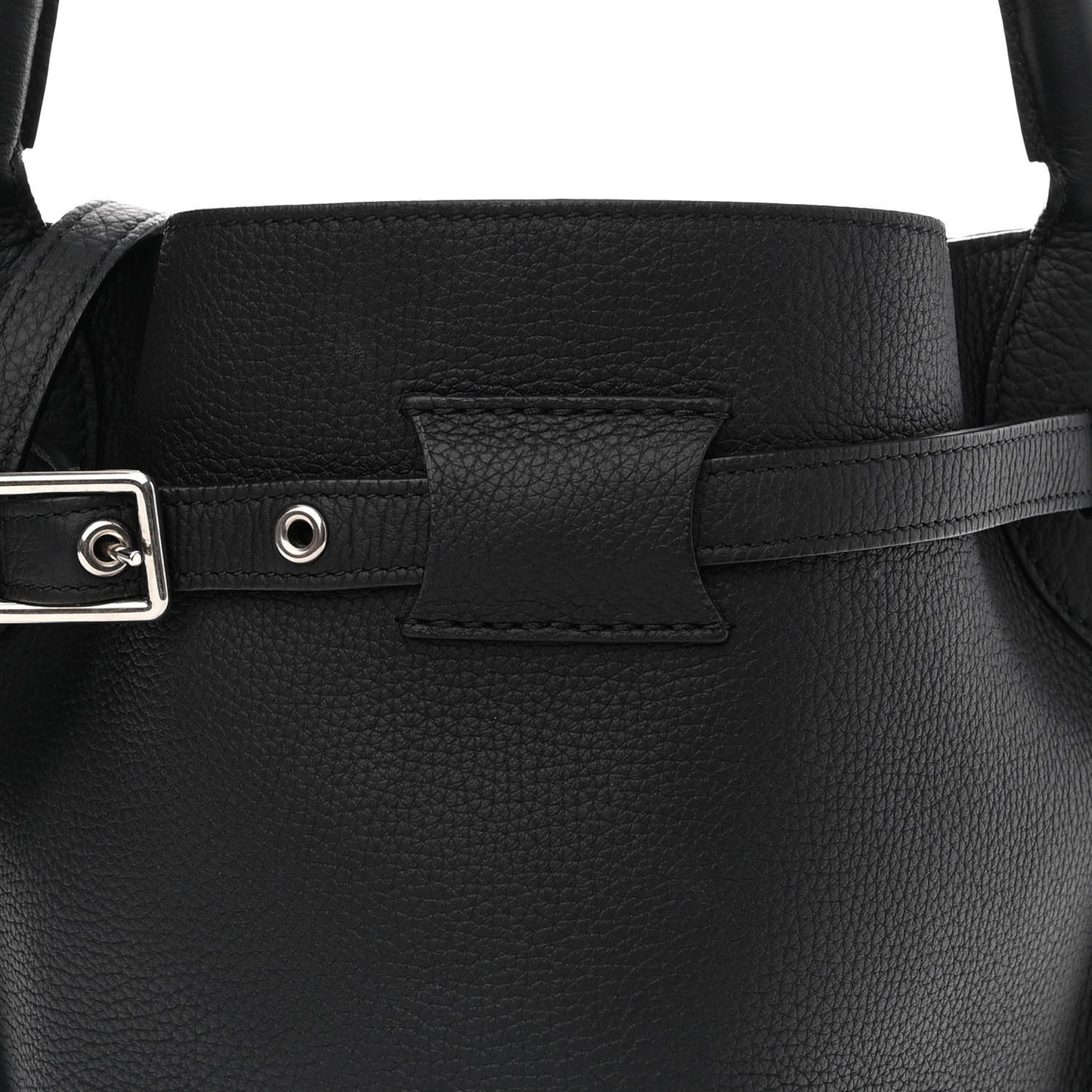 Supple Grained Calfskin Nano Big Bag Bucket Black