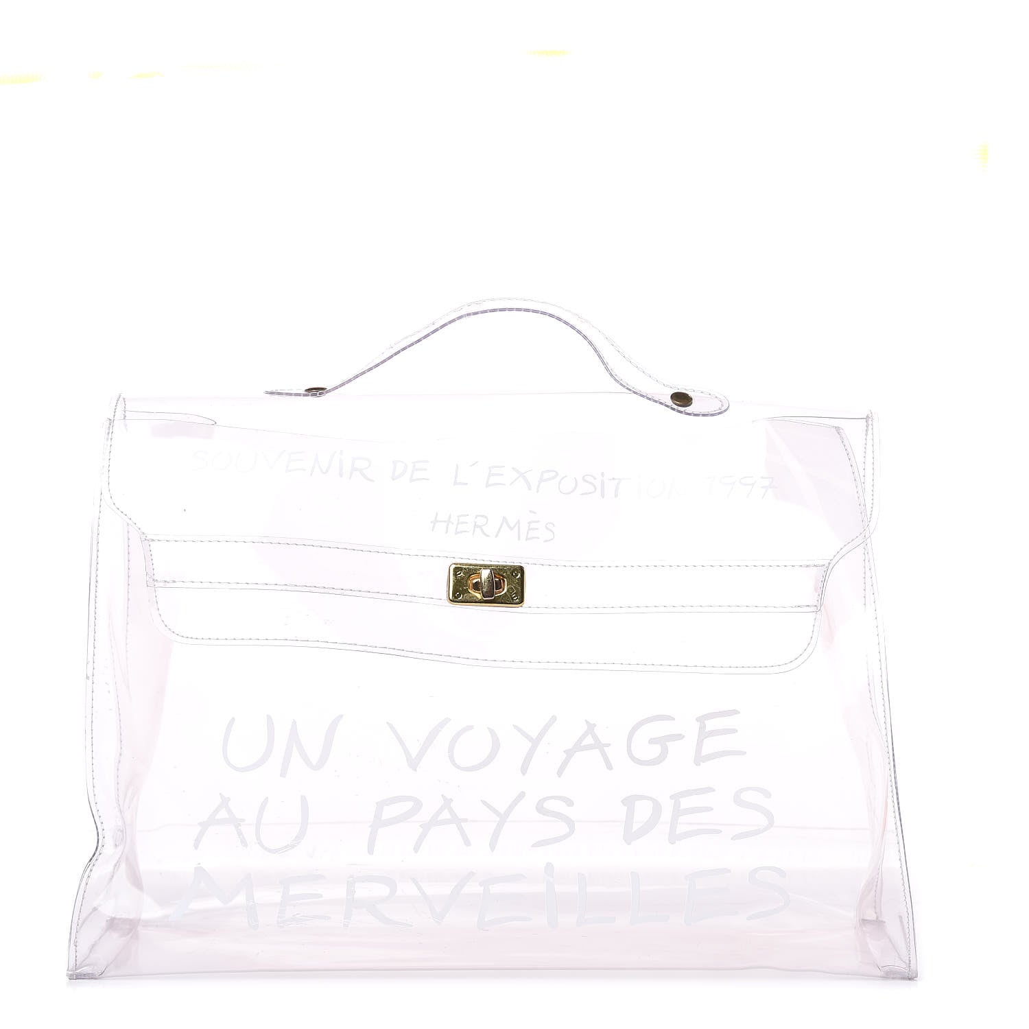 Hermes Vinyl Souvenir De L'Exposition Kelly Transparent 1 of 11