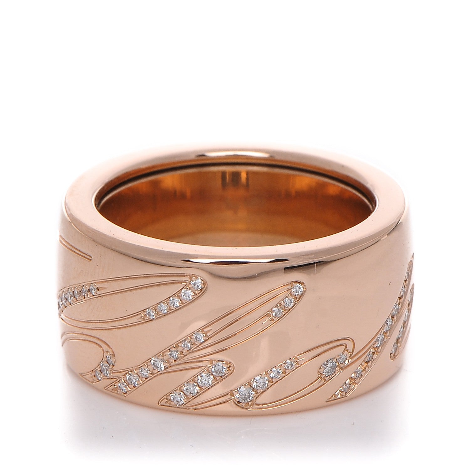 Chopard 18k Rose Gold Chopardissimo Diamonds Spinning Ring 53 6.5 1 of 6