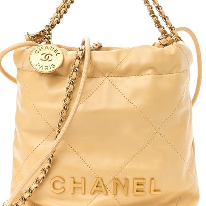 Chanel Shiny Calfskin Quilted Mini Chanel 22 Yellow 8 of 11