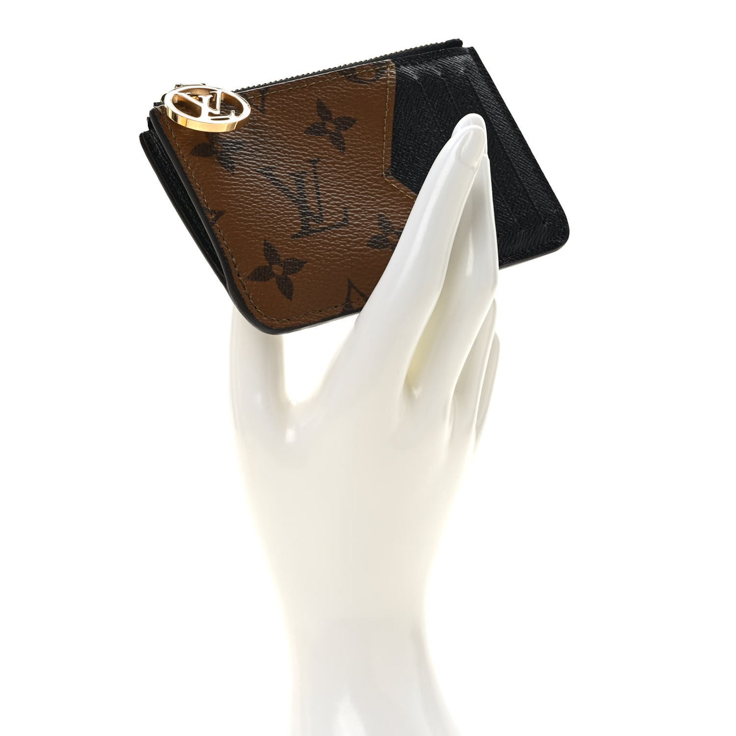 Reverse Monogram Zipped Romy Card Holder