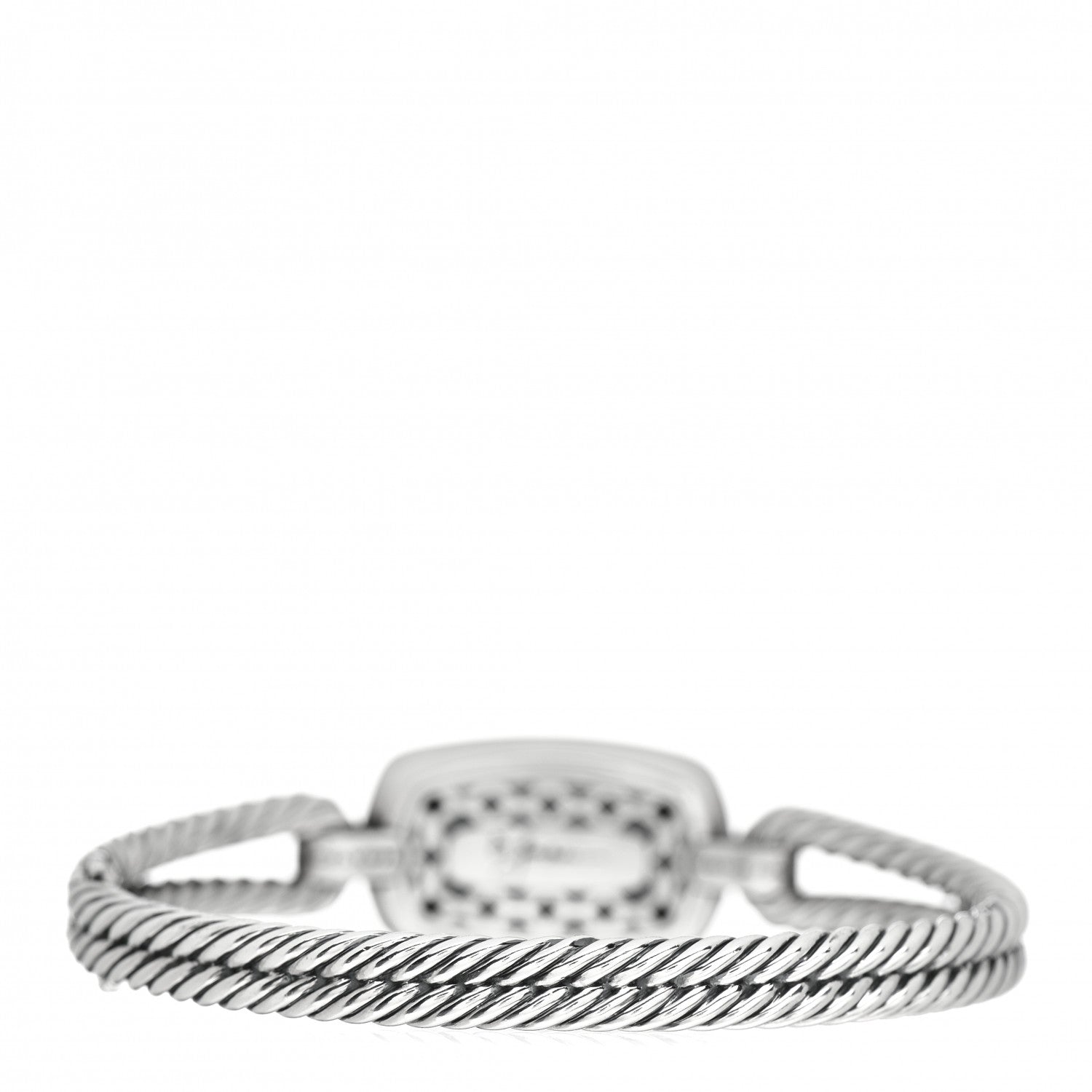 David Yurman Sterling Silver 18K Yellow Gold Diamond Elongated Albion Cable Bracelet 3 of 4