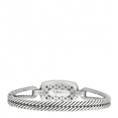 David Yurman Sterling Silver 18K Yellow Gold Diamond Elongated Albion Cable Bracelet 3 of 4