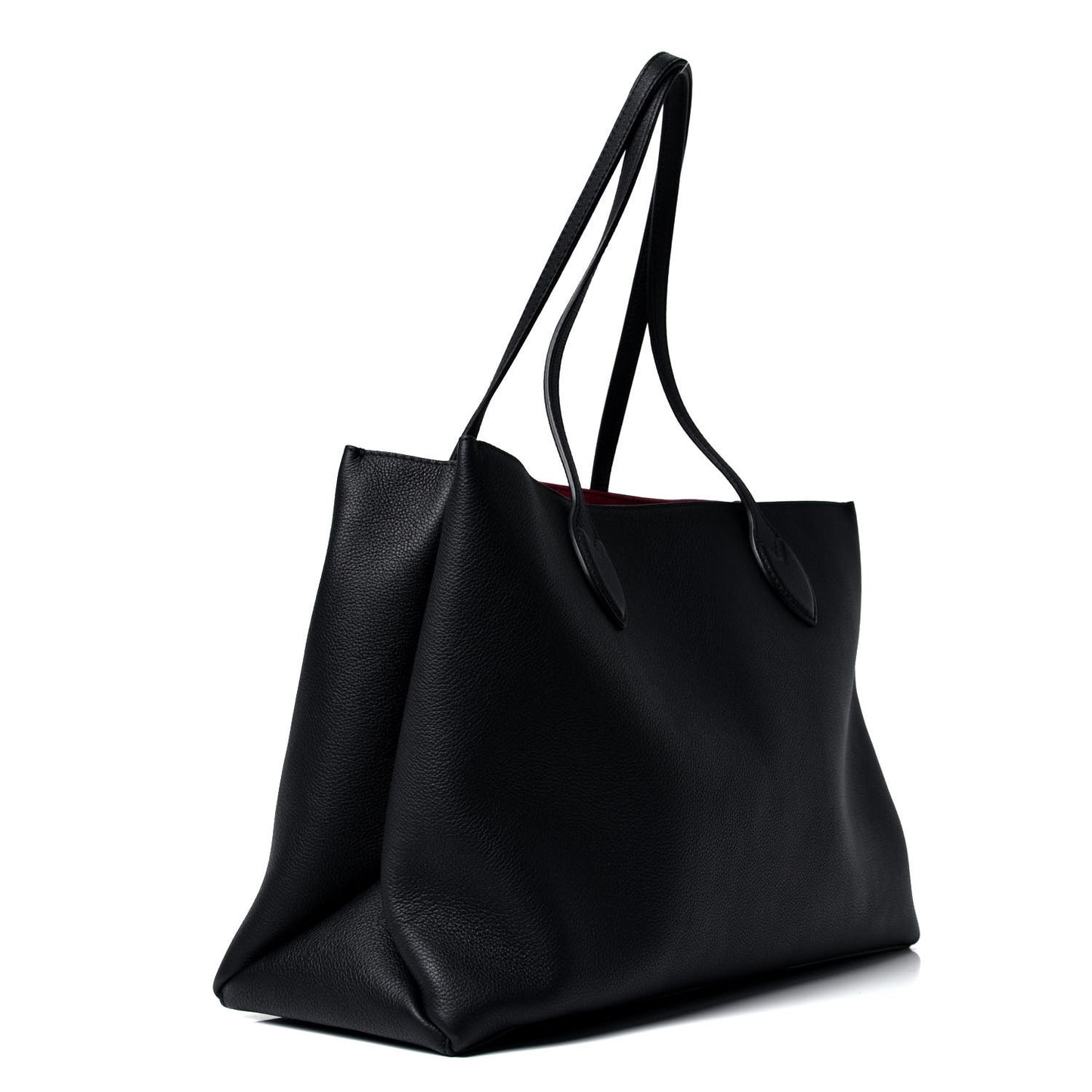 Grained Calfskin Lockme Shopper Black