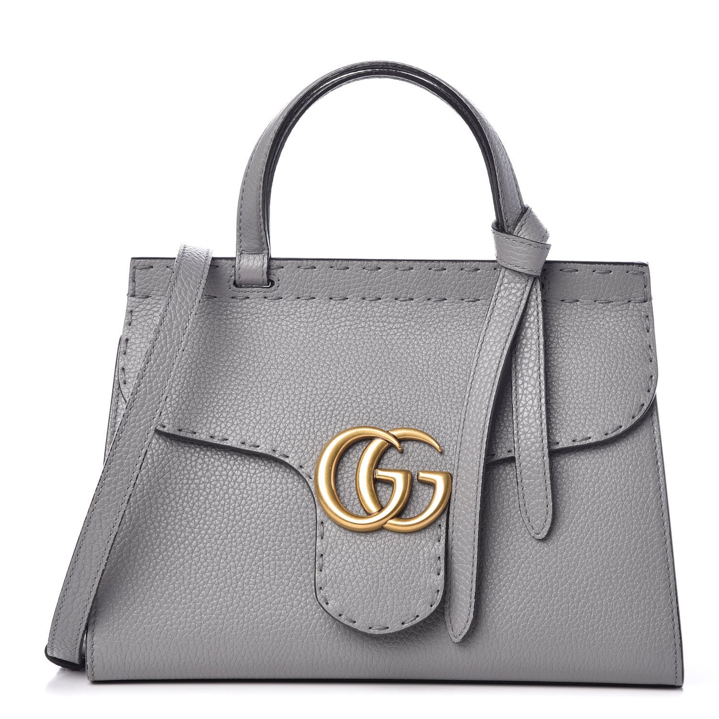 Cellarius Calfskin Mini GG Marmont Top Handle Bag Deep Grey