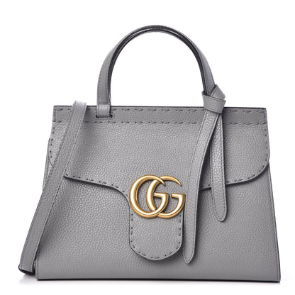 Gucci Cellarius Calfskin Mini GG Marmont Top Handle Bag Deep Grey 1 of 7