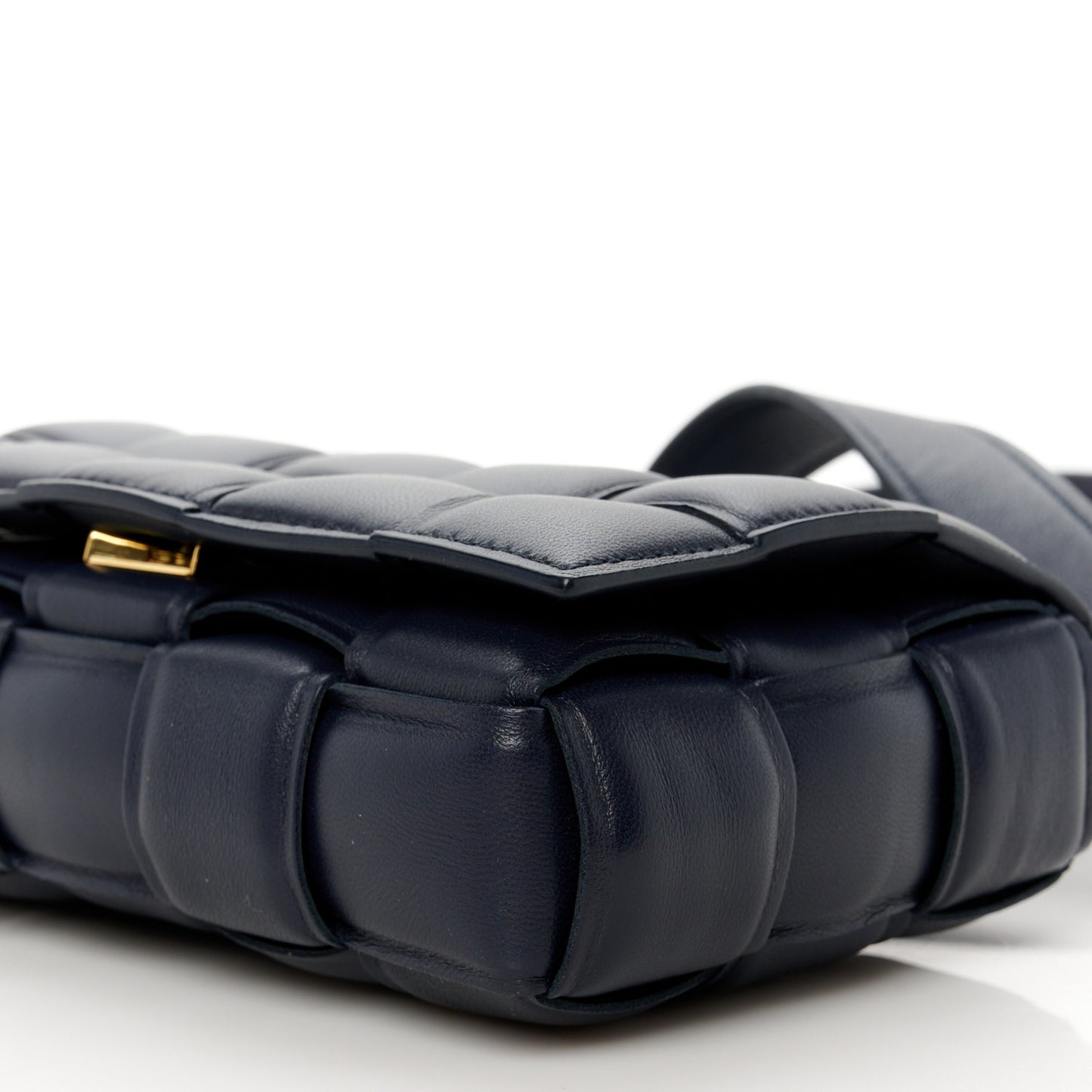 Nappa Maxi Intreccio Small Padded Cassette Crossbody Bag Deep Blue