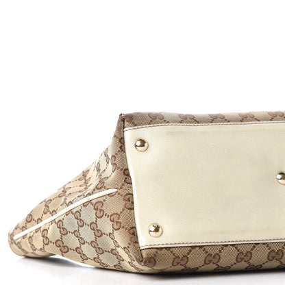 Gucci Monogram Medium New Britt Tote Off White 7 of 11