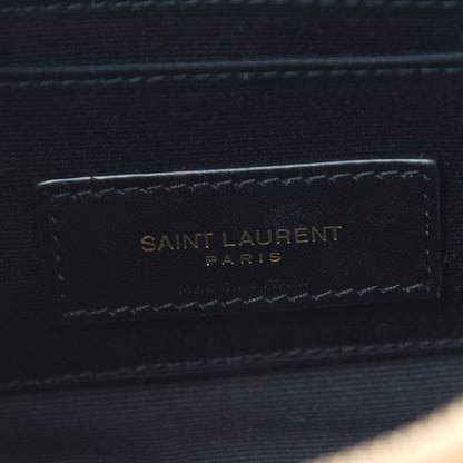 Saint Laurent Grained Lambskin Quilted Mini Becky Double Zip Bag Dark Beige 6 of 9