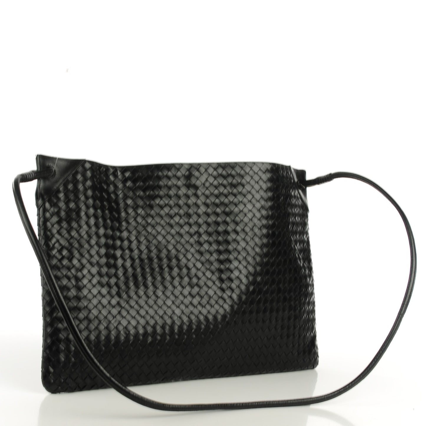 Nappa Intrecciato Flat Messenger Nero Black
