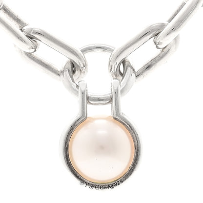 Tiffany Sterling Silver Cultured Pearl HardWear Necklace 5 of 6