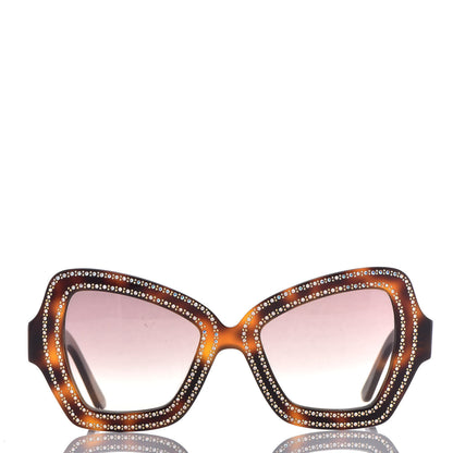 Celine Acetate Crystal Butterfly Sunglasses CL 4067IS Dark Havana 2 of 8
