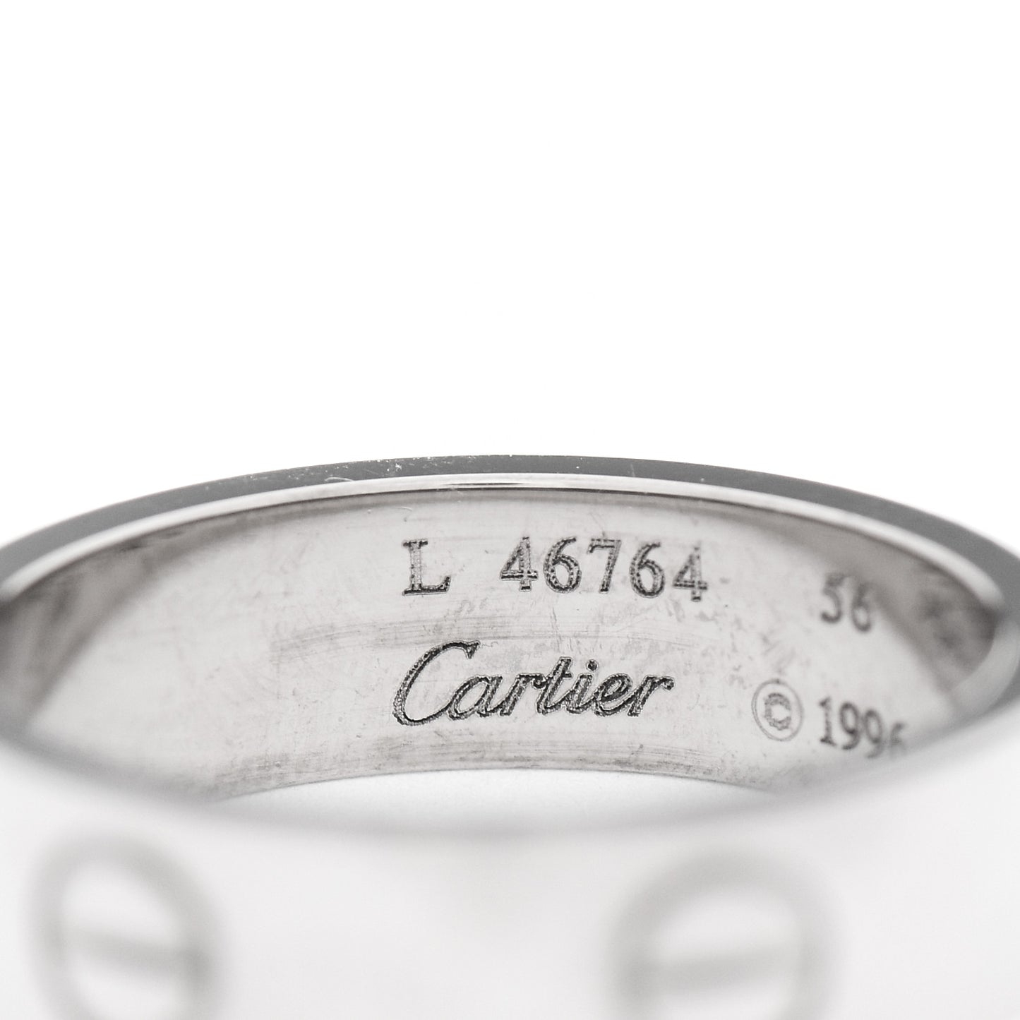 18K White Gold 5.5mm LOVE Ring 56 7.5