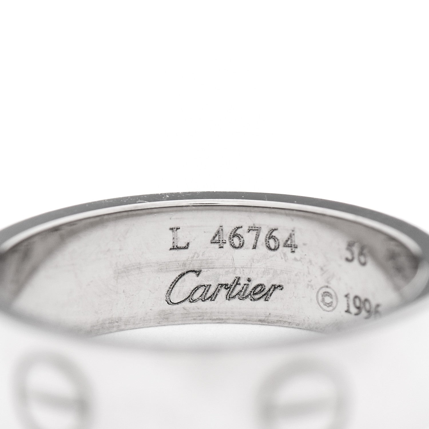 Cartier 18K White Gold 5.5mm LOVE Ring 56 7.5 3 of 6