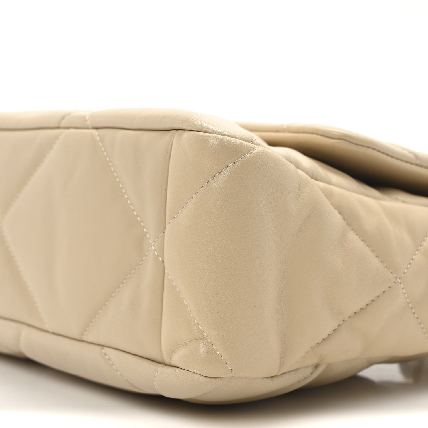 Chanel Lambskin Quilted Large Chanel 19 Flap Beige 10 of 11