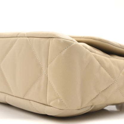 Chanel Lambskin Quilted Large Chanel 19 Flap Beige 10 of 11