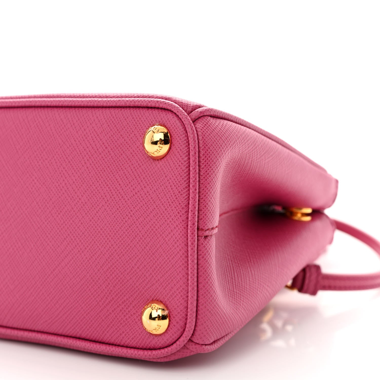 Prada Saffiano Lux Micro Galleria Double Zip Tote Peonia 11 of 11