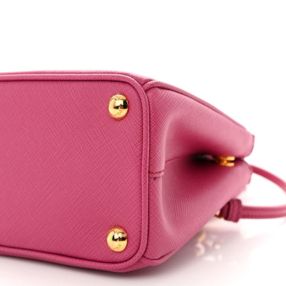 Prada Saffiano Lux Micro Galleria Double Zip Tote Peonia 11 of 11