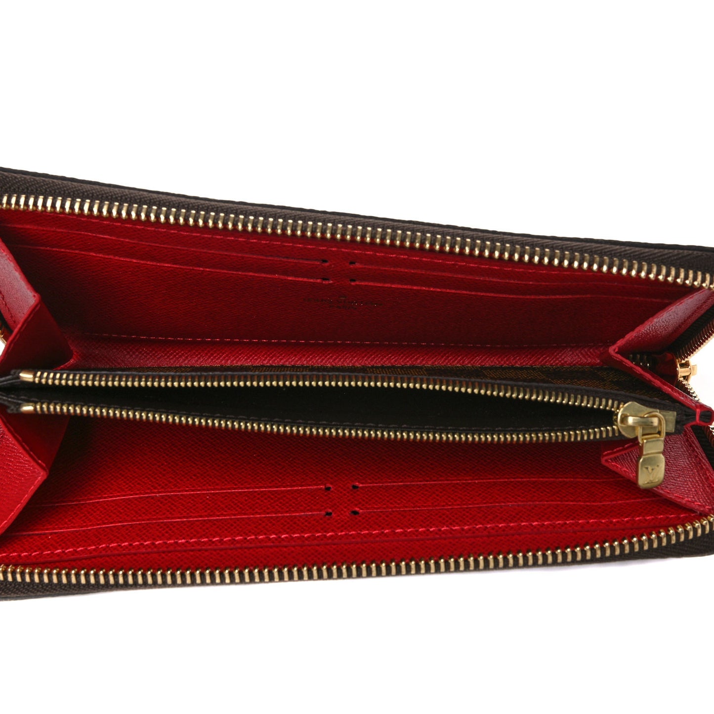Damier Ebene Clemence Wallet Cherry