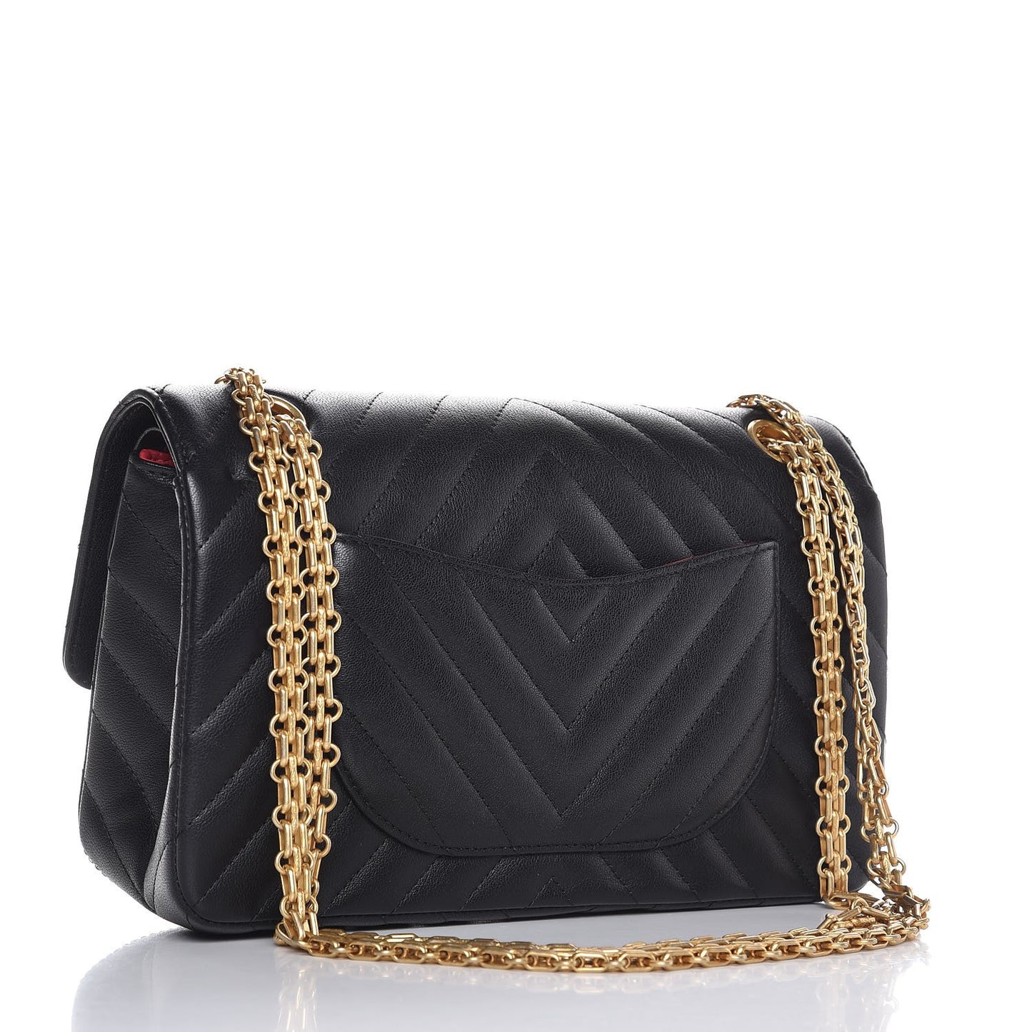 Sheepskin Chevron Quilted 2.55 Reissue 225 Flap Black