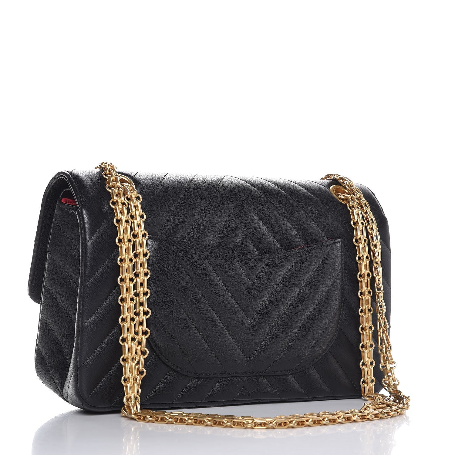 Chanel Sheepskin Chevron Quilted 2.55 Reissue 225 Flap Black 5 of 9