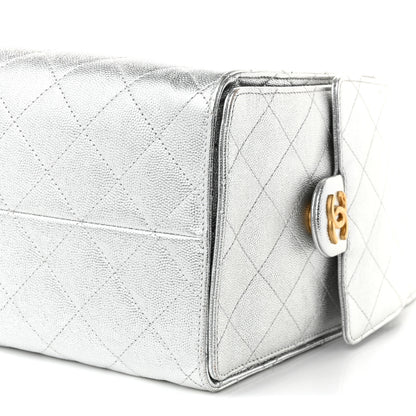 Chanel Metallic Caviar Quilted Medium Chanel 25 Handbag Silver 11 of 11