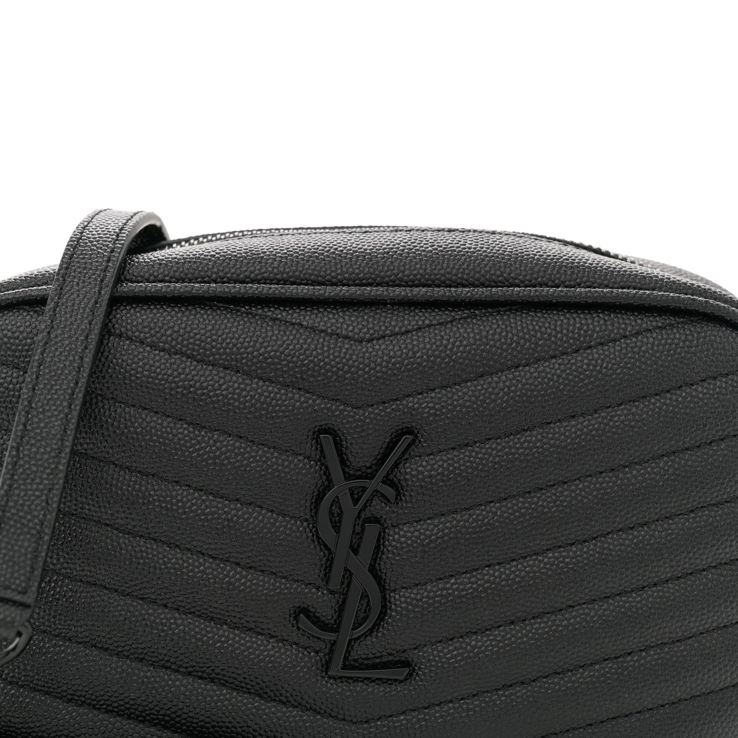 Saint Laurent Grain De Poudre Matelasse Monochrome Monogram Mini Lou Camera Bag Black 8 of 11