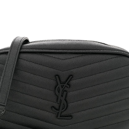 Saint Laurent Grain De Poudre Matelasse Monochrome Monogram Mini Lou Camera Bag Black 8 of 11