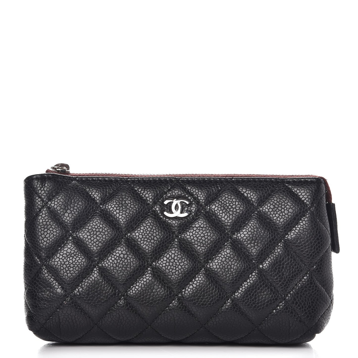 Caviar Quilted Small Cosmetic Case Black