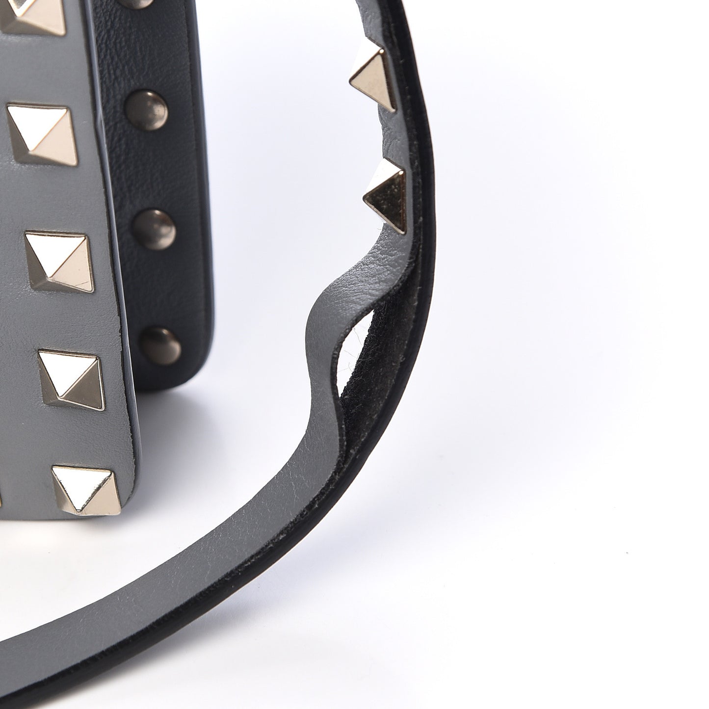 Vitello Rockstud Shoulder Flap Bag Grey