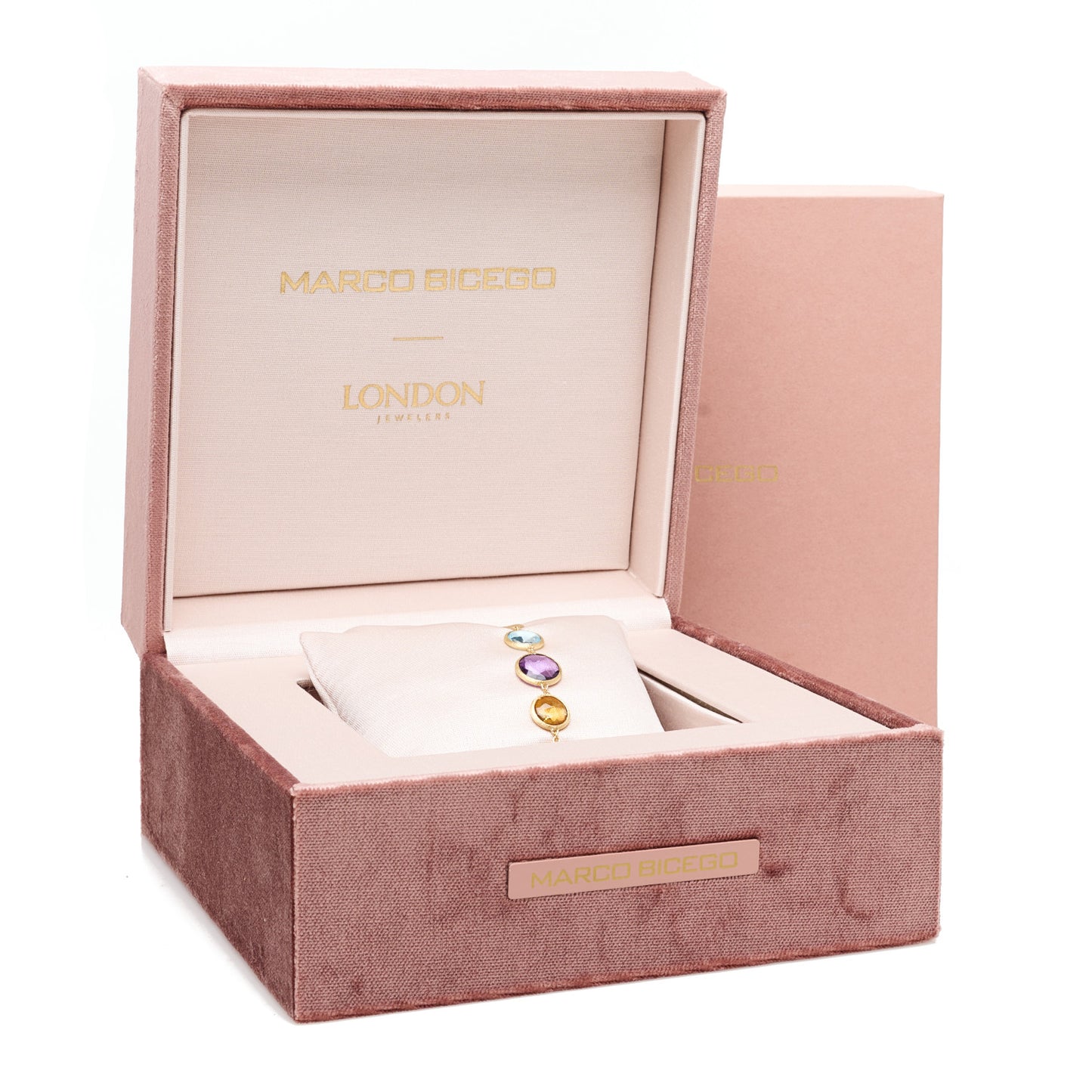 18K Yellow Gold Multi Gemstone Jaipur Color Graduated Bracelet