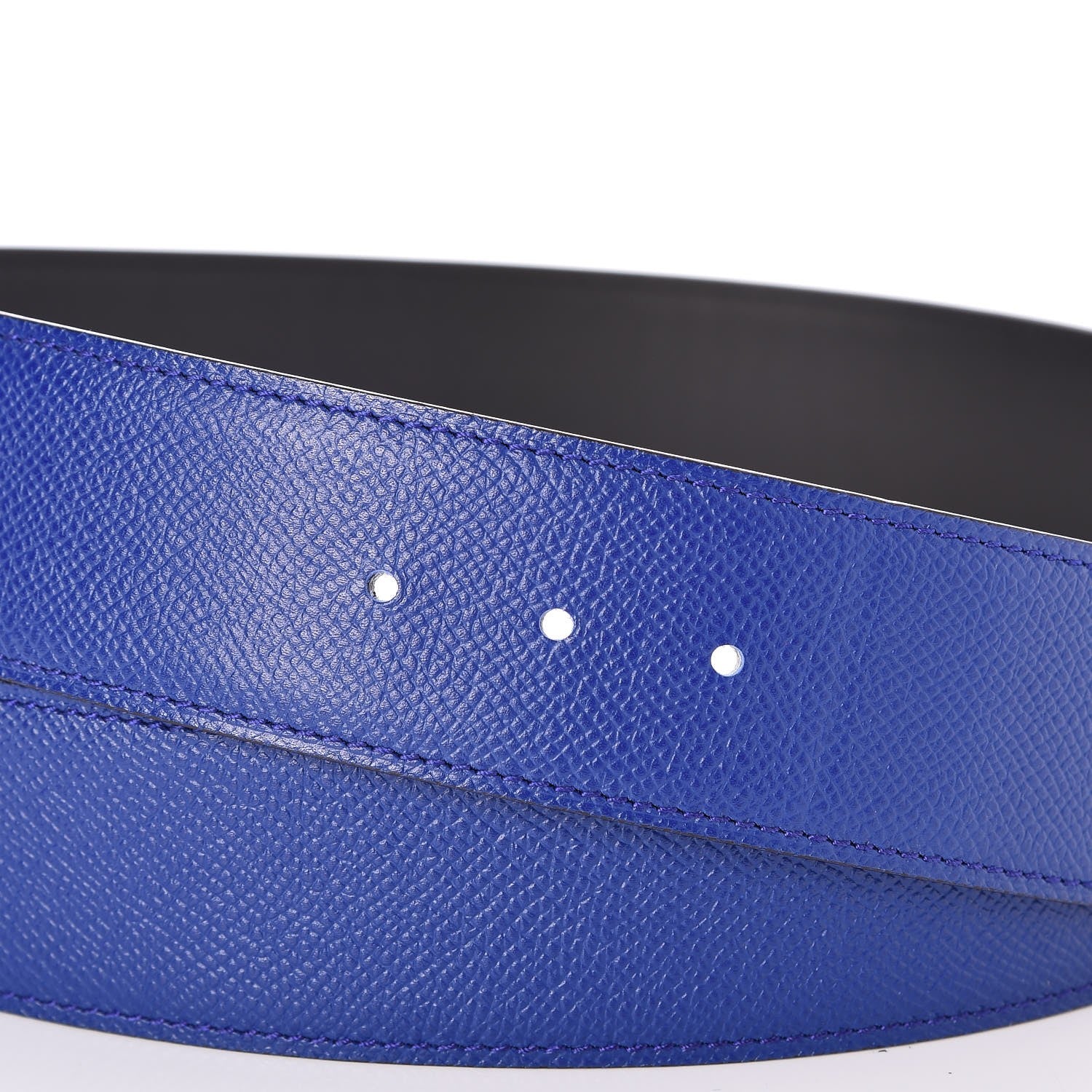 Hermes Epsom Swift 42mm Belt Strap 100 Bleu Electrique Black 3 of 4