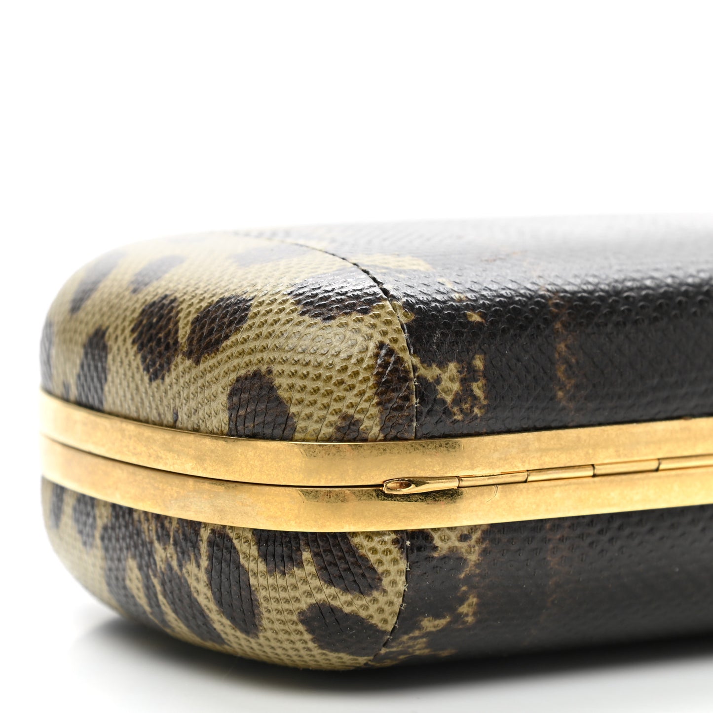 Snakeskin Skull Box Clutch Black