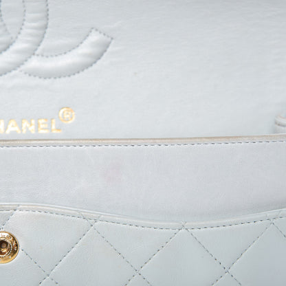 Chanel Lambskin Quilted Medium Double Flap Light Blue 9 of 14