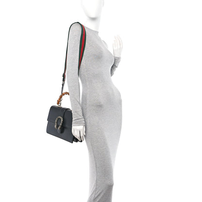 Gucci Dollar Calfskin Crystal Web Medium Dionysus Bamboo Top Handle Bag Black Black Diamond 2 of 13