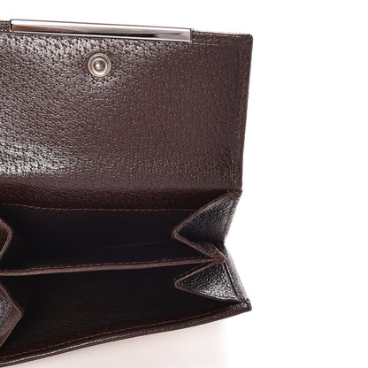 Gucci Monogram Textured Calfskin Metal Bar French Flap Wallet Beige Ebony Cocoa 5 of 8
