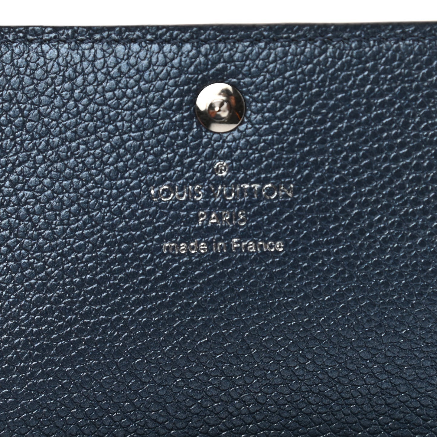 Metallic Empreinte Business Card Holder Navy Nacre