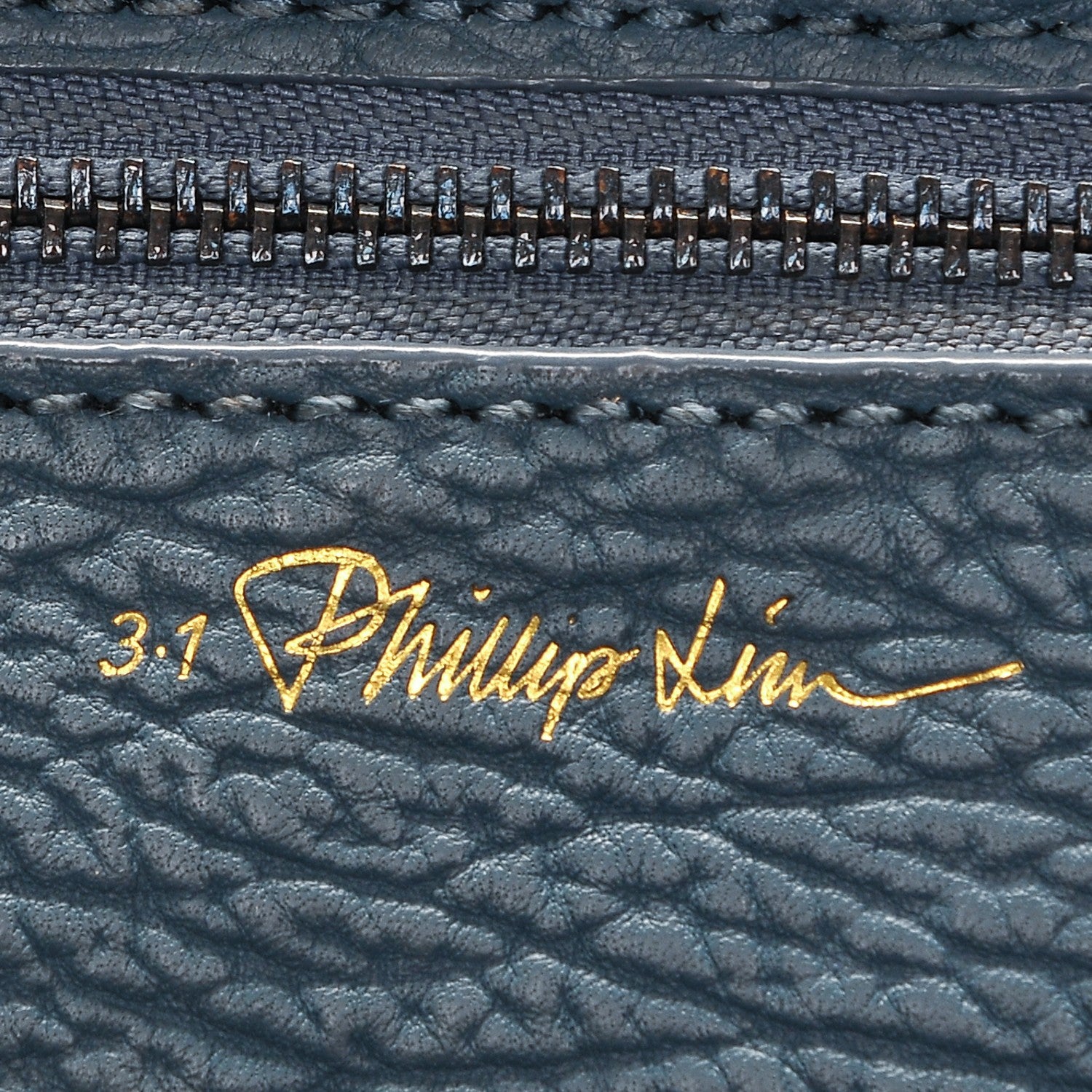 3.1 Phillip Lim 3.1 Textured Calfskin Medium Pashli Satchel Denim Blue 6 of 7