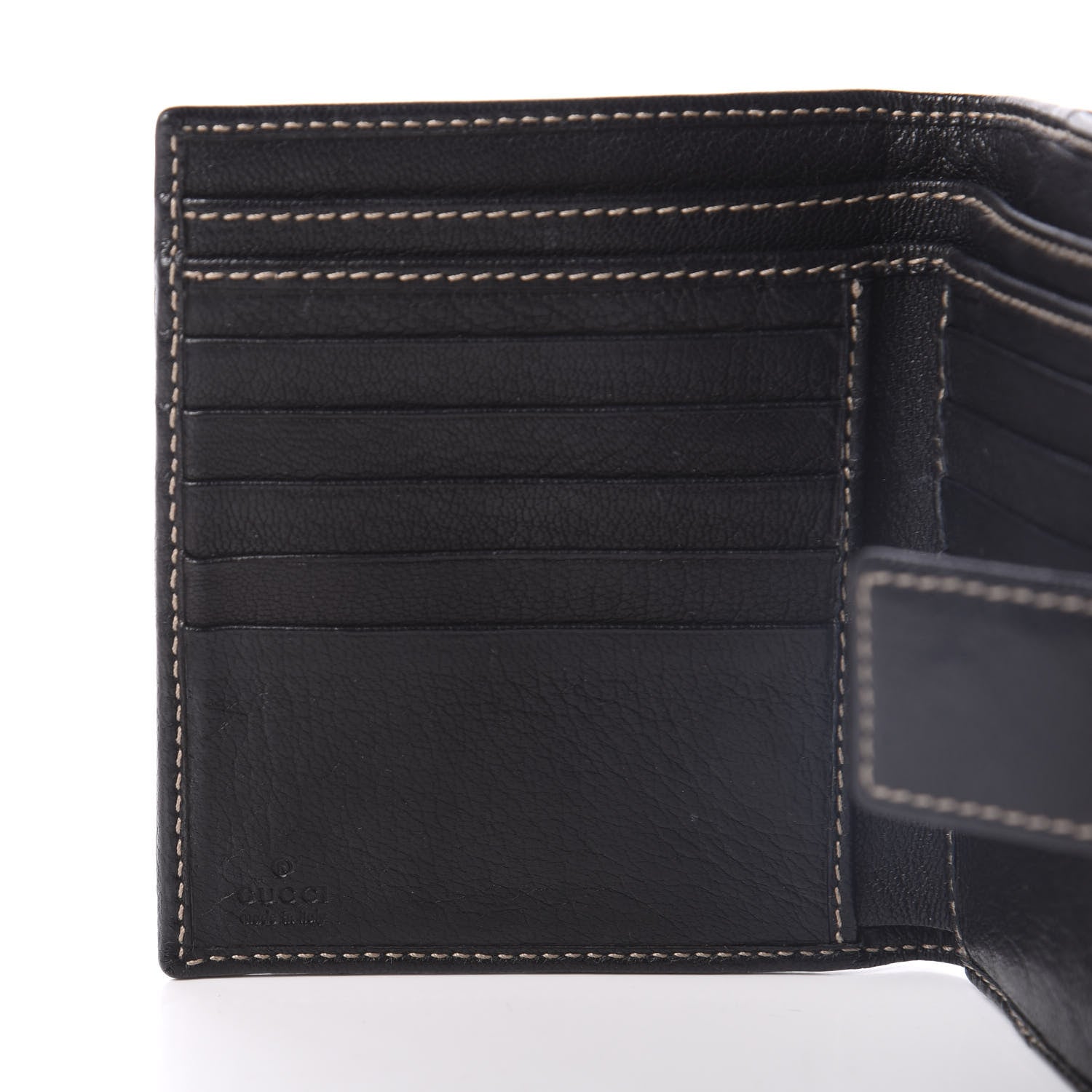 Gucci Calfskin Web Chain Compact Wallet Black 6 of 7