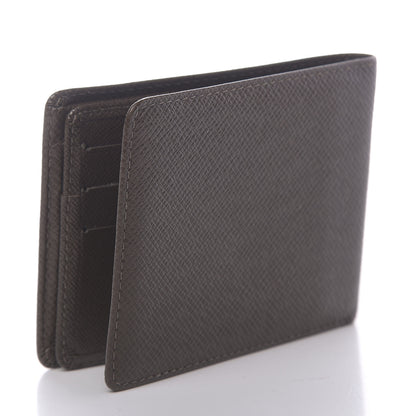 Louis Vuitton Taiga Mens Billfold Wallet 3 Flaps Grizzli 3 of 6