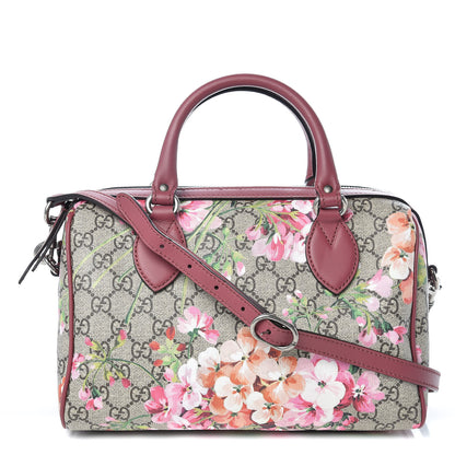 Gucci GG Supreme Monogram Blooms Small Boston Beige Multicolor Dry Rose 1 of 10