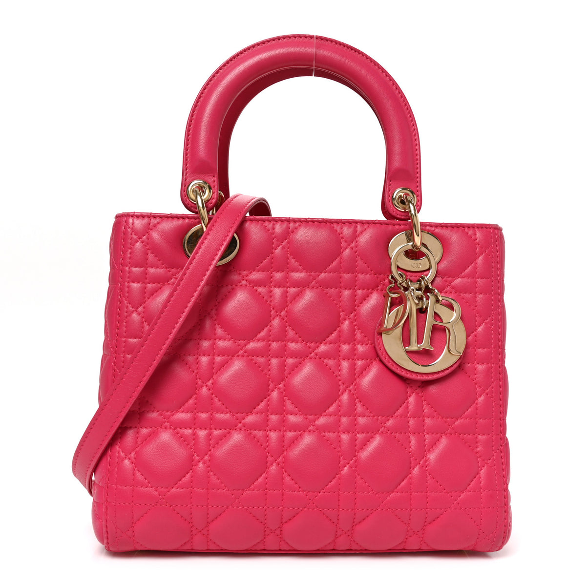 Christian Dior Lambskin Cannage Medium Lady Dior Pink 1 of 10