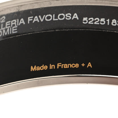 Hermes Enamel Printed Della Cavalleria Favolosa Wide Bracelet 62 Aqua Cobalt Rouge 5 of 5
