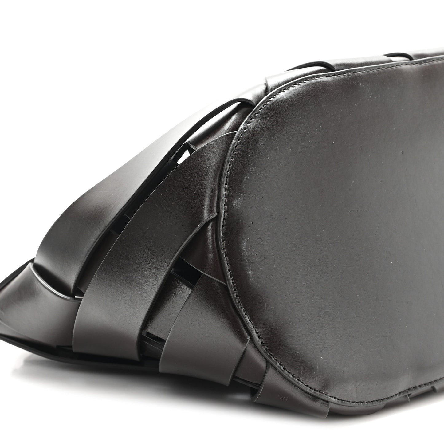 Calfskin The Point Weave Triangle Bag Fondant
