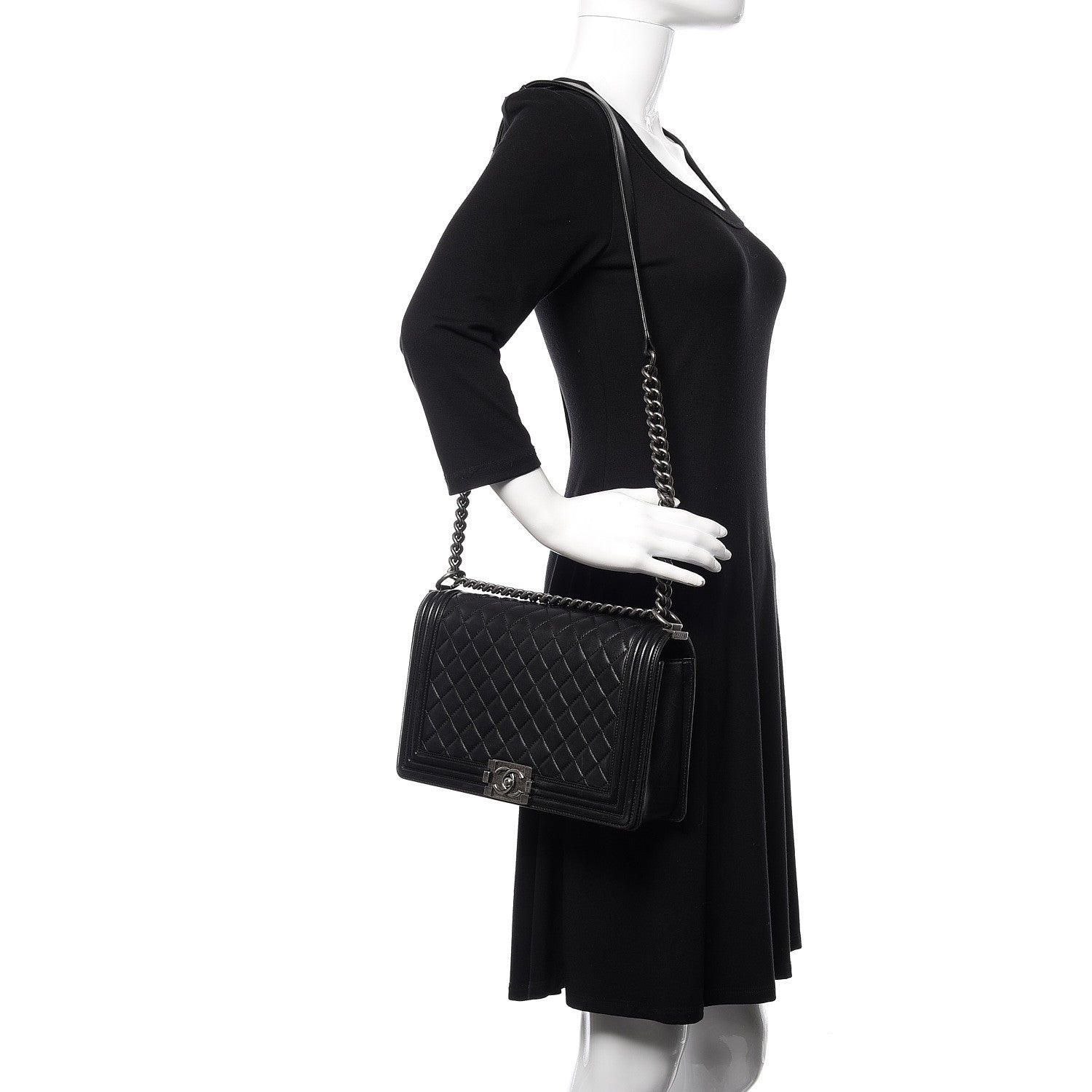 Chanel Lambskin Quilted New Medium Boy Flap Black 2 of 9