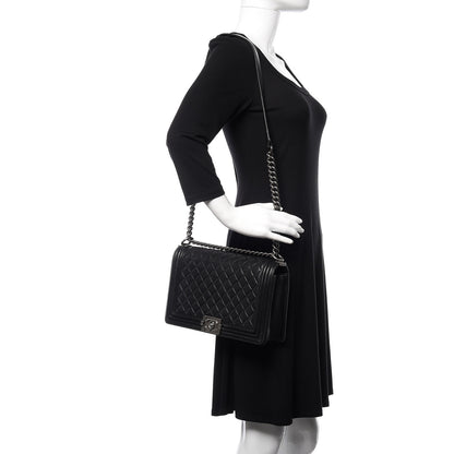 Chanel Lambskin Quilted New Medium Boy Flap Black 2 of 9