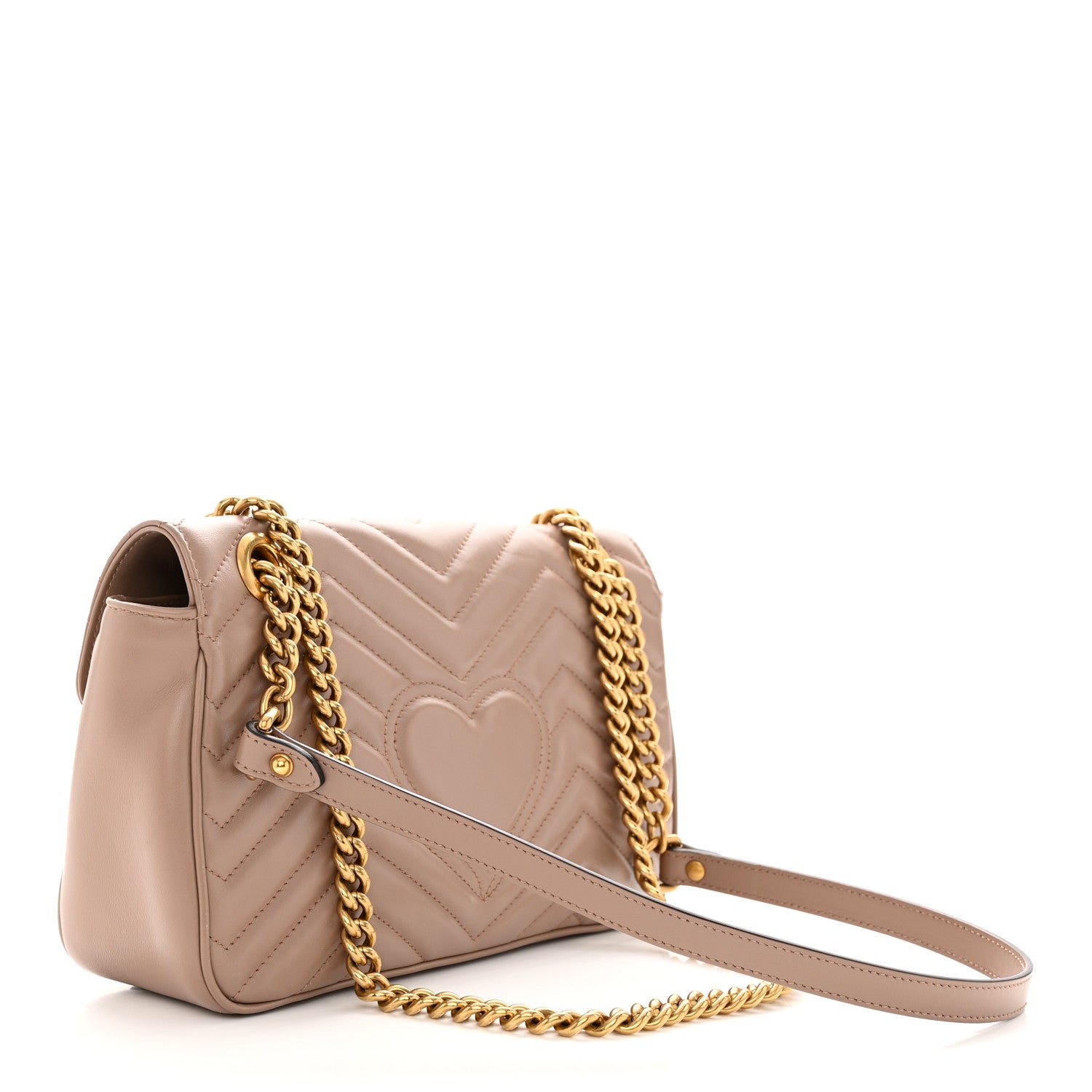 Gucci Calfskin Matelasse Small GG Marmont Shoulder Bag Porcelain Rose 3 of 10