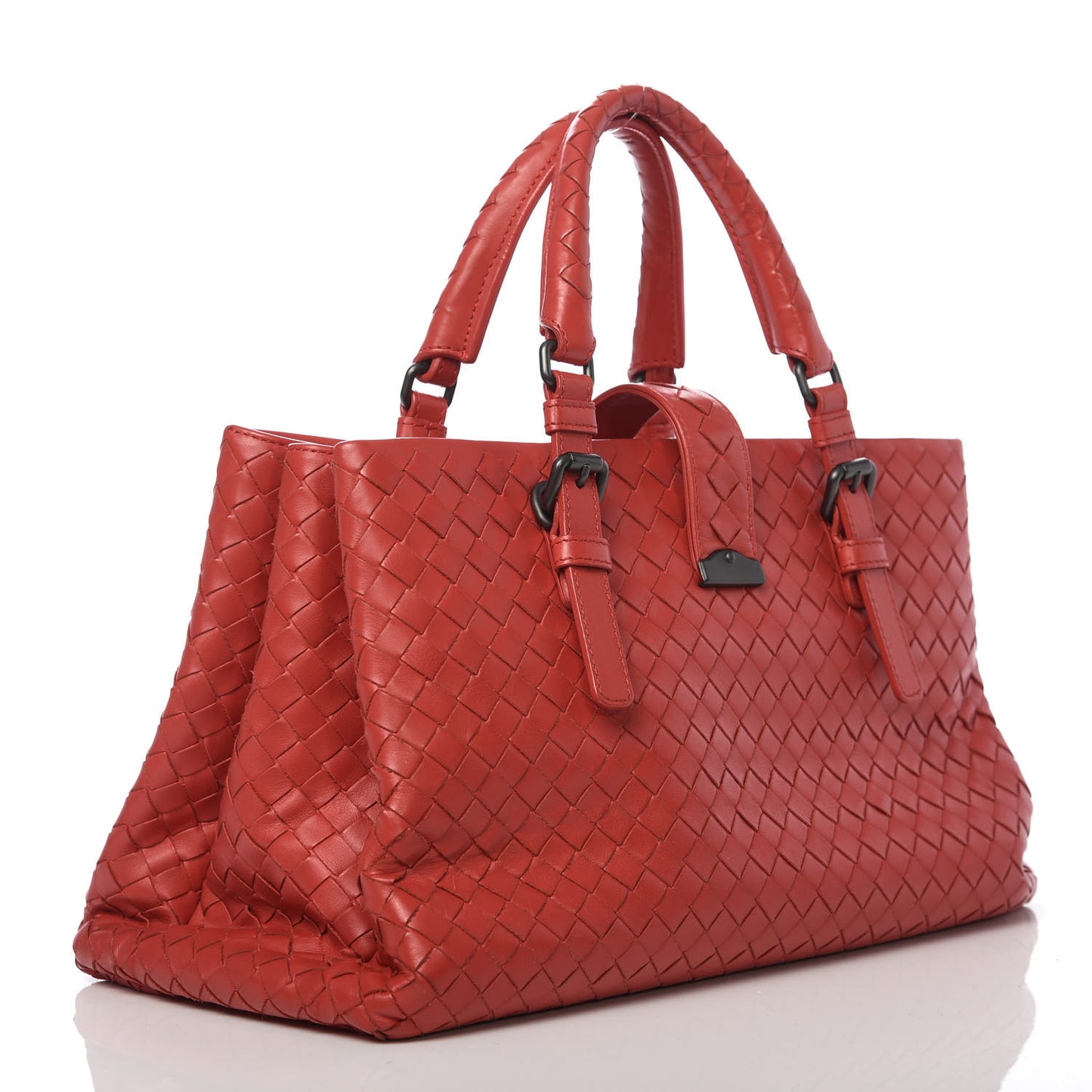 Light Calf Intrecciato Small Roma Fraise