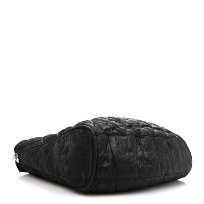 Chanel Crinkled Coated Canvas Le Marais Hobo Black 3 of 9