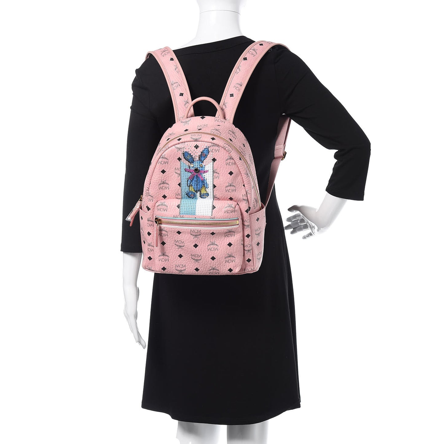 Visetos Small Studded Stark Rabbit Backpack Pink